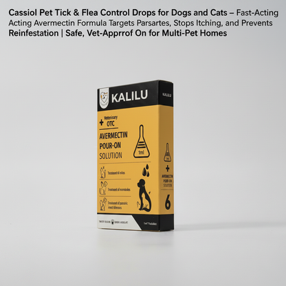 Cassiel Pet Tick & Flea Control Drops for Dogs and Cats – Fast-Acting Avermectin Formula Targets Parasites, Stops Itching, and Prevents Reinfestation | Safe, Vet-Approved Spot-On for Multi-Pet Homes